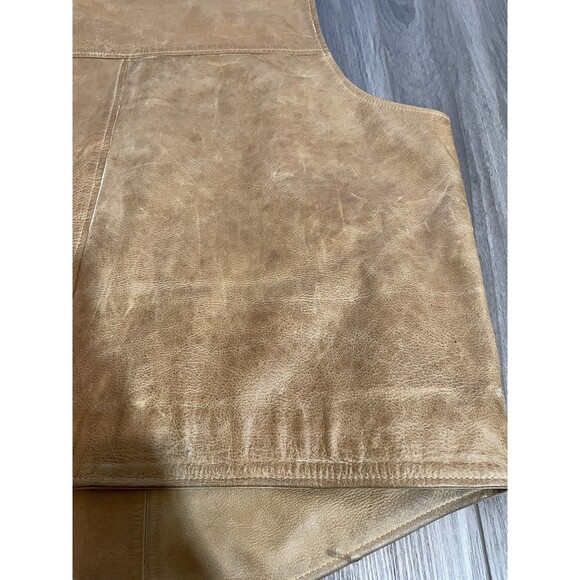 Coronado Leather Vest Mens 52 Brown/Tan Concealed Carry Holster Snap Button - Picture 6 of 13